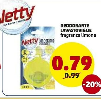 PENNY Netty Deodorante Lavastoviglie Fragranza Limone offerta