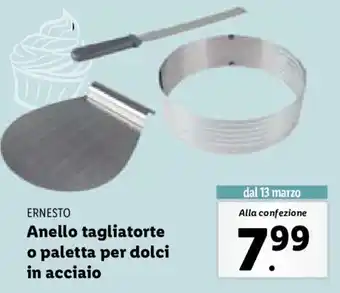 Ernestp Anello tagliatorte o paletta per dolci in acciaio