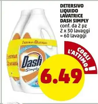 PENNY Dash Detersivo Liquido Lavatrice Simply offerta