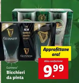 Lidl Guinness Bicchieri da pinta Alla confezione offerta