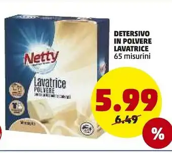 PENNY Netty Detersivo In Polvere Lavatrice offerta