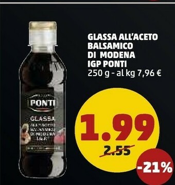 Ponti Glassa Gastronomica All'Aceto Balsamico Di Modena IGP 250 G(ml)