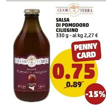 PENNY Cuor di terra Salsa Di Pomodoro Ciliegino 330 G(ml) offerta