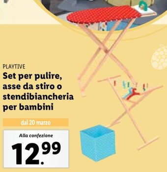 Lidl Playtime Set per pulire asse da stiro o stendibiancheria per bambini offerta