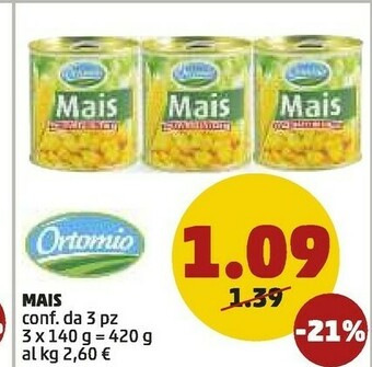 PENNY Ortomio Mais Al Naturale offerta