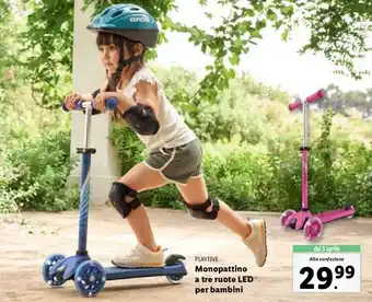 Lidl Playtime Monopattino a tre ruote LED per bambini offerta