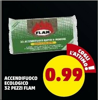 PENNY Flam Accendifuoco Ecologico 32 Pezzi offerta