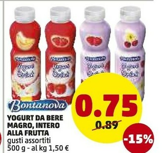 PENNY Bontanova Yogurt Da Bere Magro, offerta