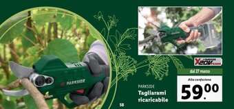 Lidl Parkside Tagliarami ricaricabile offerta