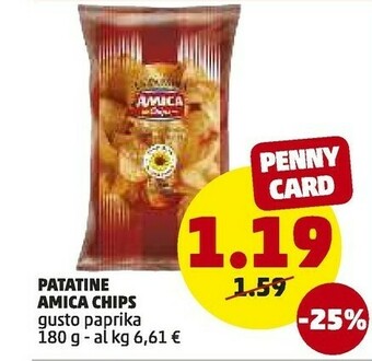 PENNY Amica chips La Paprika 180 G(ml) offerta