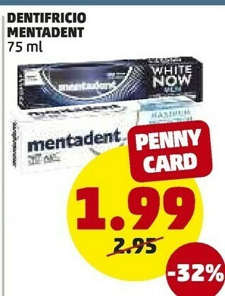 PENNY Mentadent Dentifricio offerta