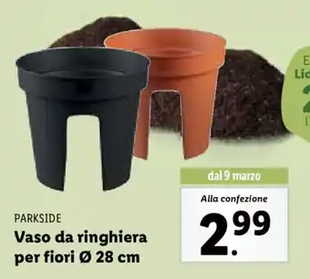 Lidl Parkside Vaso da ringhiera per fiori Ø 28 cm offerta