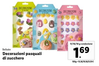 Belbake Decorazioni pasquali di zucchero 11/16/18 g confezione