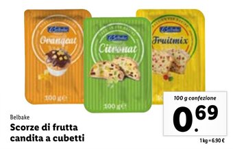 Lidl Belbake Scorze di frutta candita a cubetti offerta