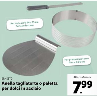 Lidl Ernesto Anello tagliatorte o paletta per dolci in acciaio offerta