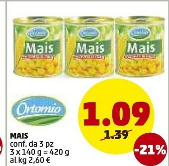 PENNY Ortomio Mais Al Naturale offerta