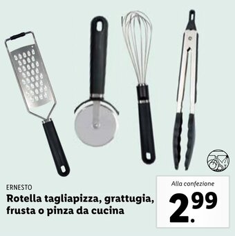 Lidl Ernesto Rotella tagliapizza, grattugia, frusta o pinza da cucina offerta