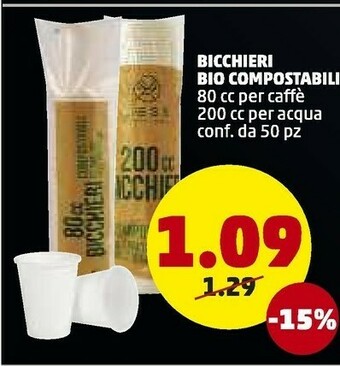PENNY Bicchieri Bio Compostabili offerta