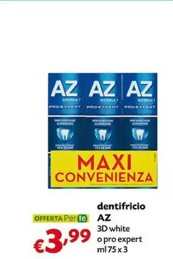 Pam Az Dentifricio 3d White 75ml offerta