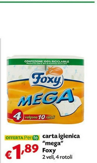 Pam Foxy Carta Igienica Mega offerta
