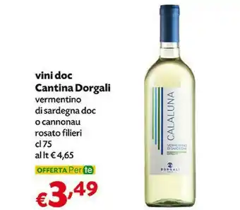 Pam Calaluna Vini Doc Cantina Dorgali offerta