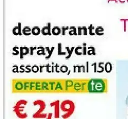 Pam Lycia Deodorante Spray offerta