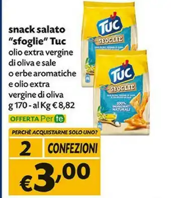 Pam Tuc Snack Salato Sfoglie Olio Extra Vergine Di Oliva offerta