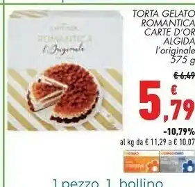 Conad City Algida Torta Gelato Romantica Carte D'Or offerta