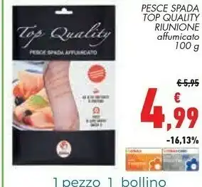 Conad City Riunione Pesce Spada Top Quality Affumicato offerta
