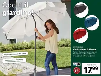 Lidl Livarno Ombrellone Ø 180 cm offerta
