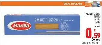 Conad City Barilla Spaghetti N.5 Integrale 500 G(ml) offerta