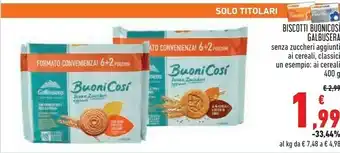 Conad City Galbusera Buoni Così Ai Cereali 400 G(ml) offerta