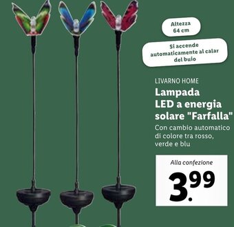 Lidl Livarno Home Lampada LED a energia solare''Farfalla'' offerta