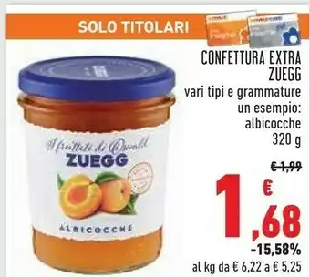 Conad City Zuegg Confettura Di Albicocche 320 G(ml) offerta