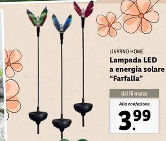 Lidl Livarno Home Lampada LED a energia solare''Farfalla'' offerta