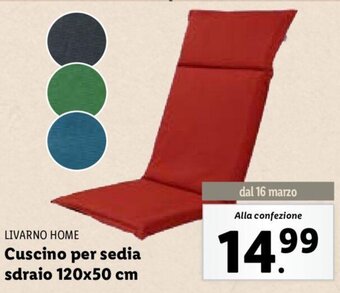Livarno Home Cuscino per sedia sdraio 120x50 cm