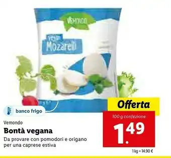 Lidl Vemondo Bonta Vegana Mozzarella 100g offerta