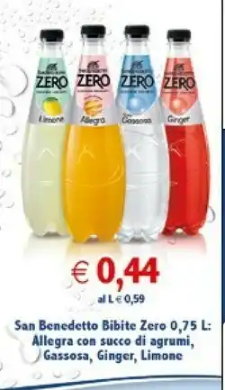 Mercatò San Benedetto Gassosa Zero 750 G(ml) offerta