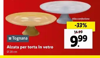 Lidl Tognana Alzata per torta in vetro ø 28 cm offerta