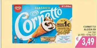Mercatò Algida Cornetto Panna E Cioccolato Con Latte Fresco Italiano Di Alta Qualità 480 G(ml) offerta