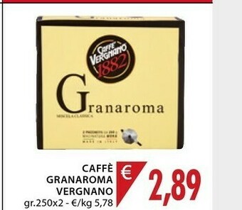 Mercatò Caffè Vergnano 1882 - Granaroma 250 G(ml) offerta