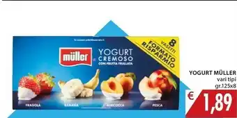 Mercatò Muller Yogurt Con Frutta Frullata Fragola, Banana, Albicocca, Pesca 1000 G(ml) offerta