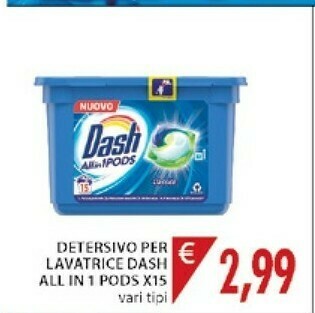 Mercatò Dash Detersivo Per Lavatrice All In 1 Pods offerta