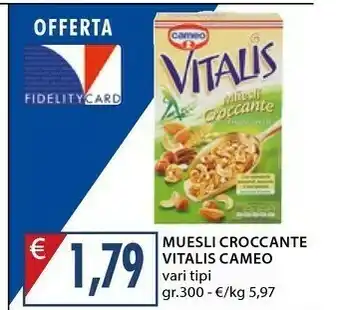 Mercatò Cameo Vitalis Muesli Croccante Mix Di Frutta 300 G(ml) offerta
