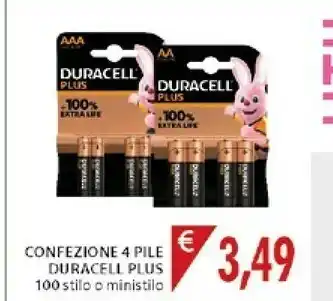 Mercatò Duracell Confezione 4 Pile Plus 100 Stilo offerta