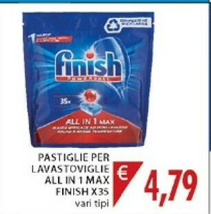 Mercatò Finish Pastiglie Per Lavastoviglie All In 1 Max offerta