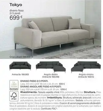 Maisons du Monde Tikyo Divano Fisso 2/3 Posti offerta