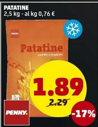PENNY Patatine 2500 G offerta