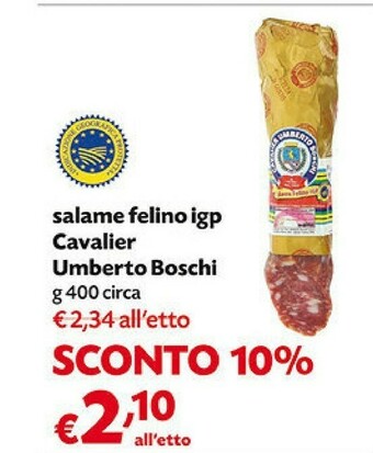 Pam Cavalier Umberto Boschi Salame Felino IGP offerta