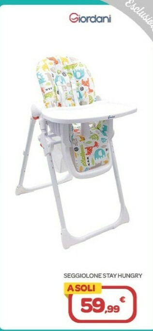 Bimbo Store Giordani Seggiolone Stay Hungry offerta